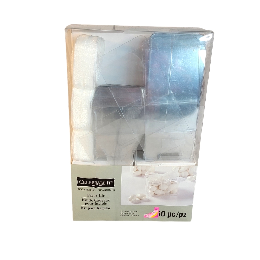 Celebrate It Favor Kit 50 Pc Wedding Celebration Boxes Ribbons & Thank You Tags